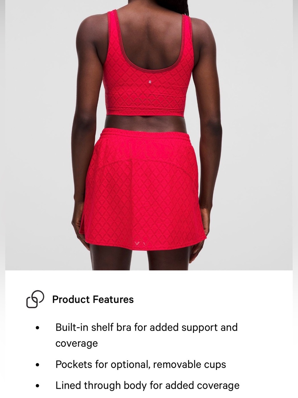 lululemon athletica Red Quilted-Texture Sports Bra - Picture 6 of 7